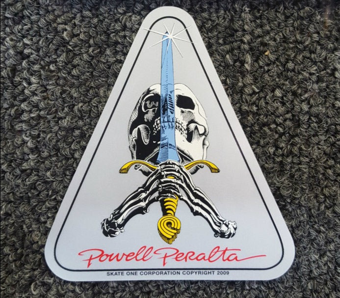 Powell Peralta Skull and Sword Sticker - Premium Skateboard Decal for Boards, Helmets & Laptops - Cool Skate Stickers for DIY Decor