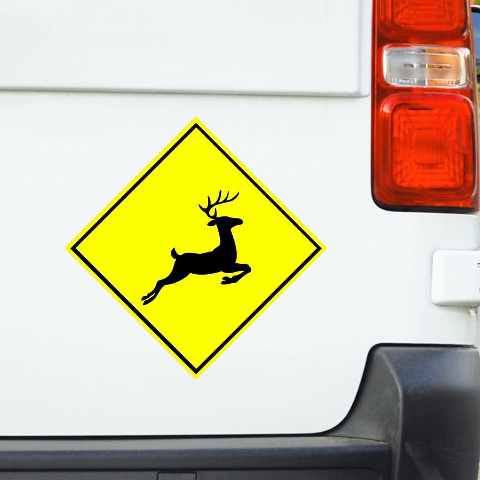 Caution Deer Vinyl Bumper Sticker - Deer Xing Vinyl Decals for Car, Laptop, Window - Animal Lover Gift, Deer Crossing Decoration for Outdoor Enthusiasts and Nature Lovers