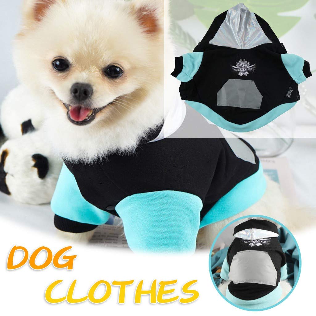 FarJing Reflective Dog Hoodie - Soft & Warm Pet Hooded Sweater with Hat for Small to Medium Dogs | Perfect for Night Walks, Outdoor Adventures & Cold Weather Protection