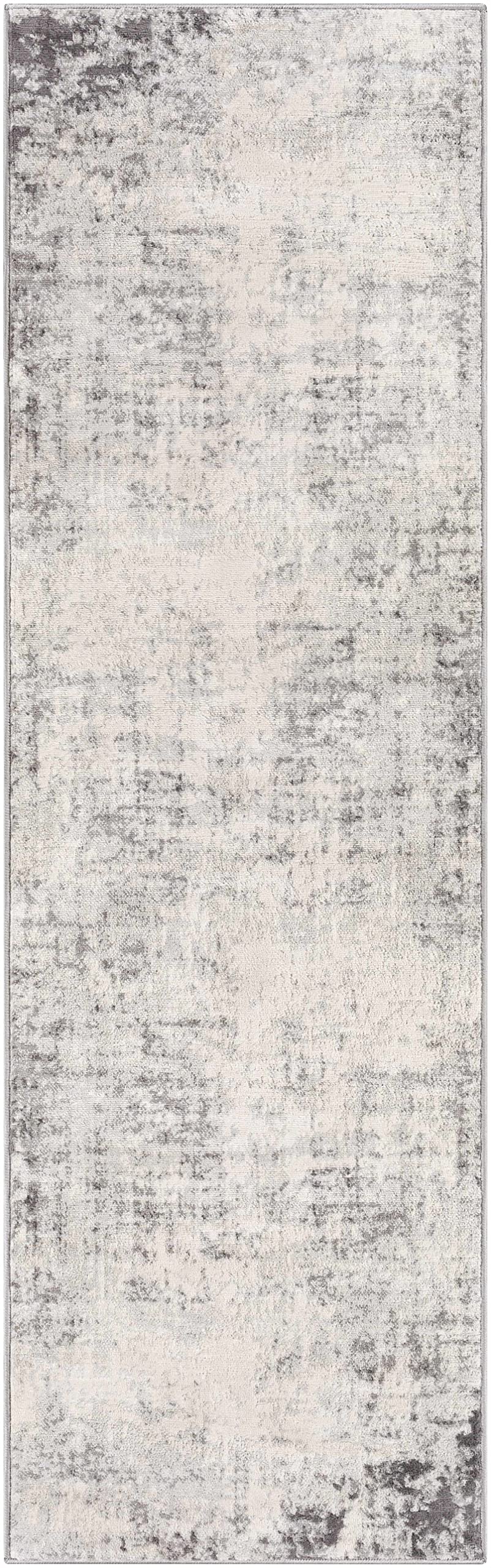 Modern Bohemian Abstract Area Rug - Neutral Beige Cream Brown Gray Distressed Carpet for Living Room Bedroom Dining Room - 7'10