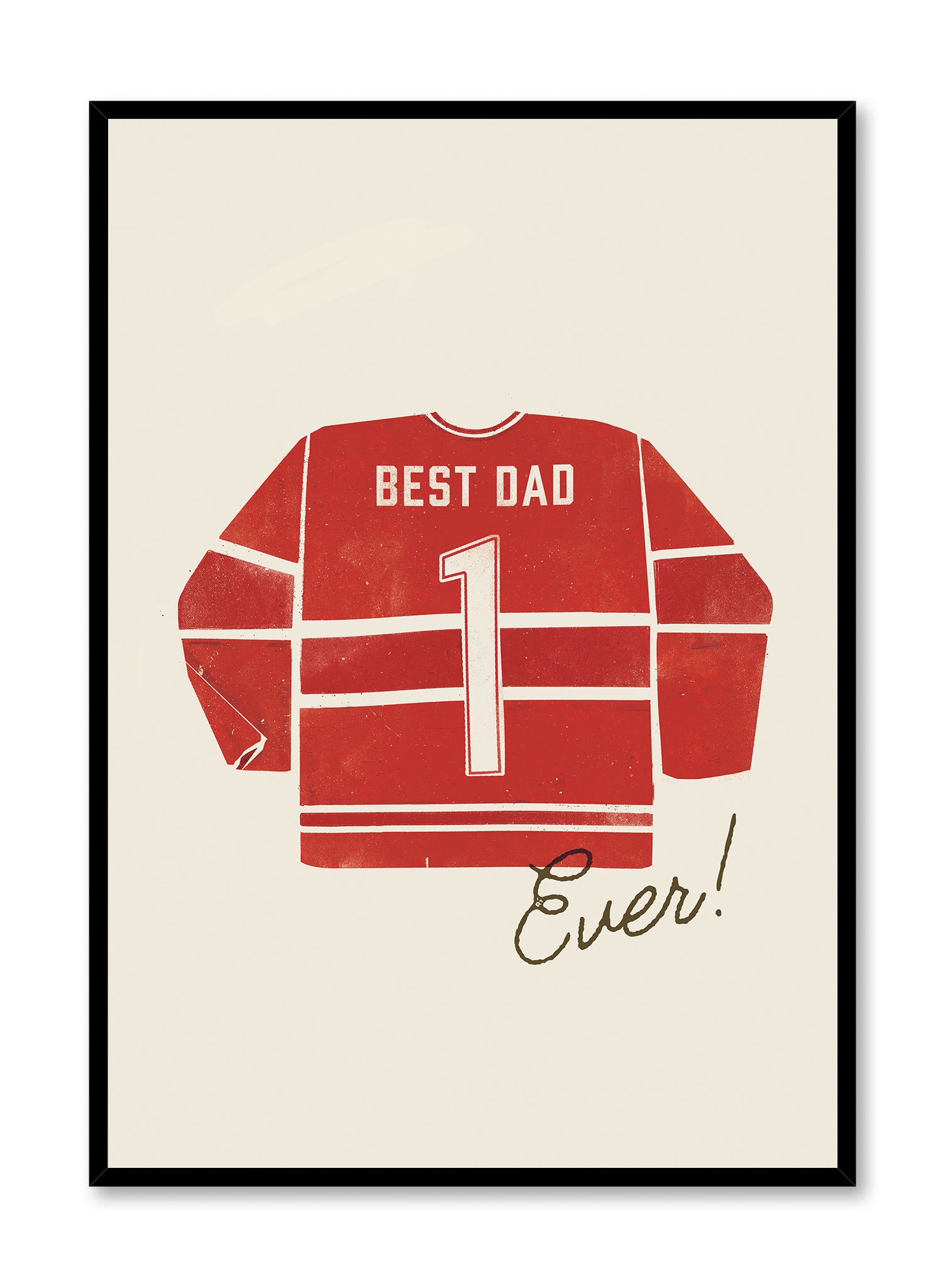 Best Dad Ever Red Poster - Heartwarming Gift for Father's Day, Birthday & Home Decor - Perfect for Living Room, Office & Man Cave Wall Art