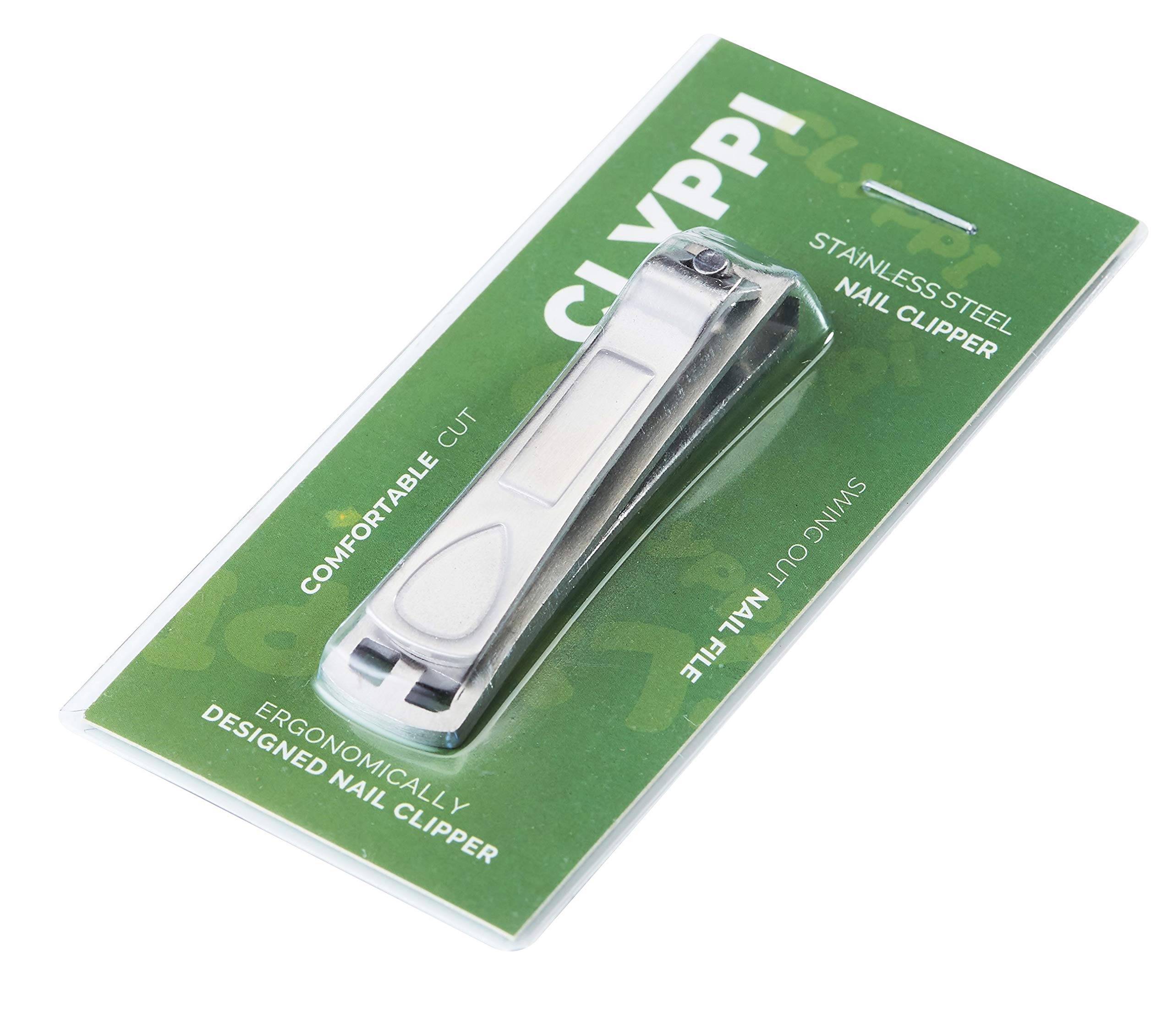 Professional Stainless Steel Nail Clippers Set with Swing-Out Nail Cleaner & Nail File - Sharp Fingernail & Toenail Clippers with Ergonomic Wide Press Lever - Perfect for Home, Travel & Salon Manicure/Pedicure Kits