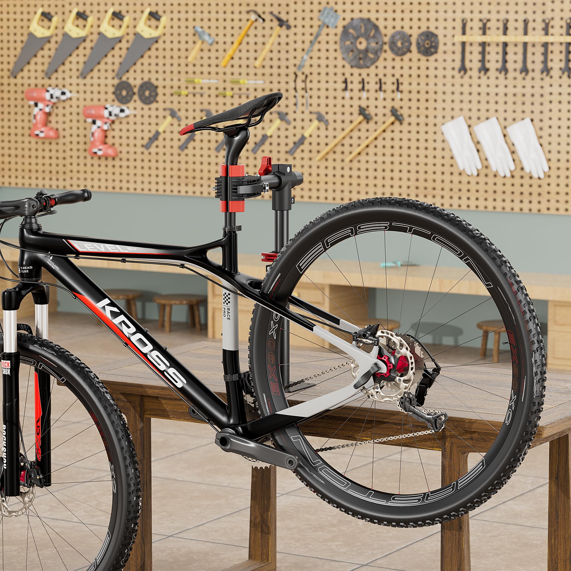 CXWXC Bike Repair Stand - Heavy Duty Bench Mount Bike Maintenance Stand & Rack for E-Bikes, Mountain & Road Bikes - Perfect for Home Mechanics & Bike Shop Use - Ideal for Wheel Truing, Brake Adjustments & General Bike Maintenance