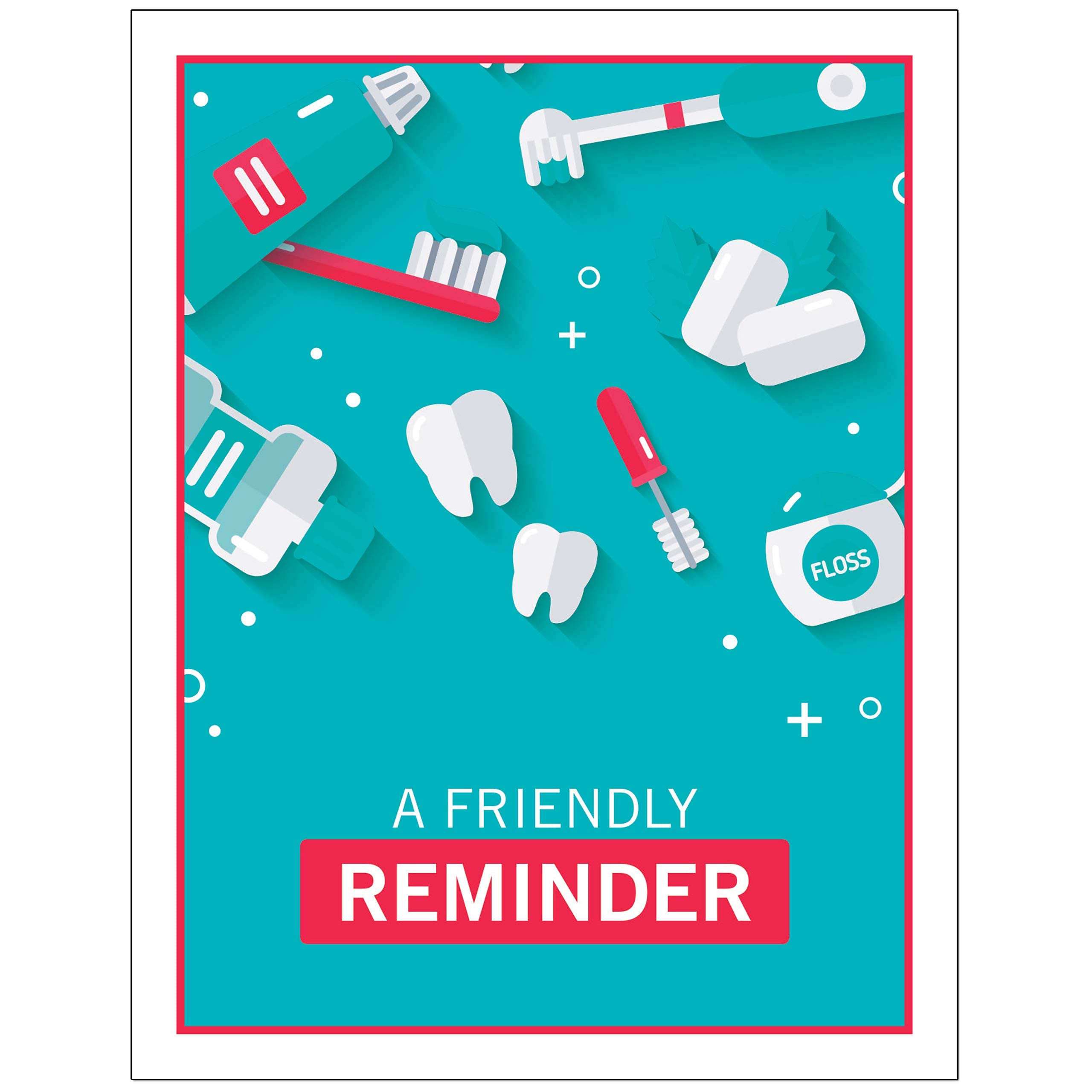 Customizable Dental Laser Appointment Reminder Postcards - 1000 Pack, 4.25