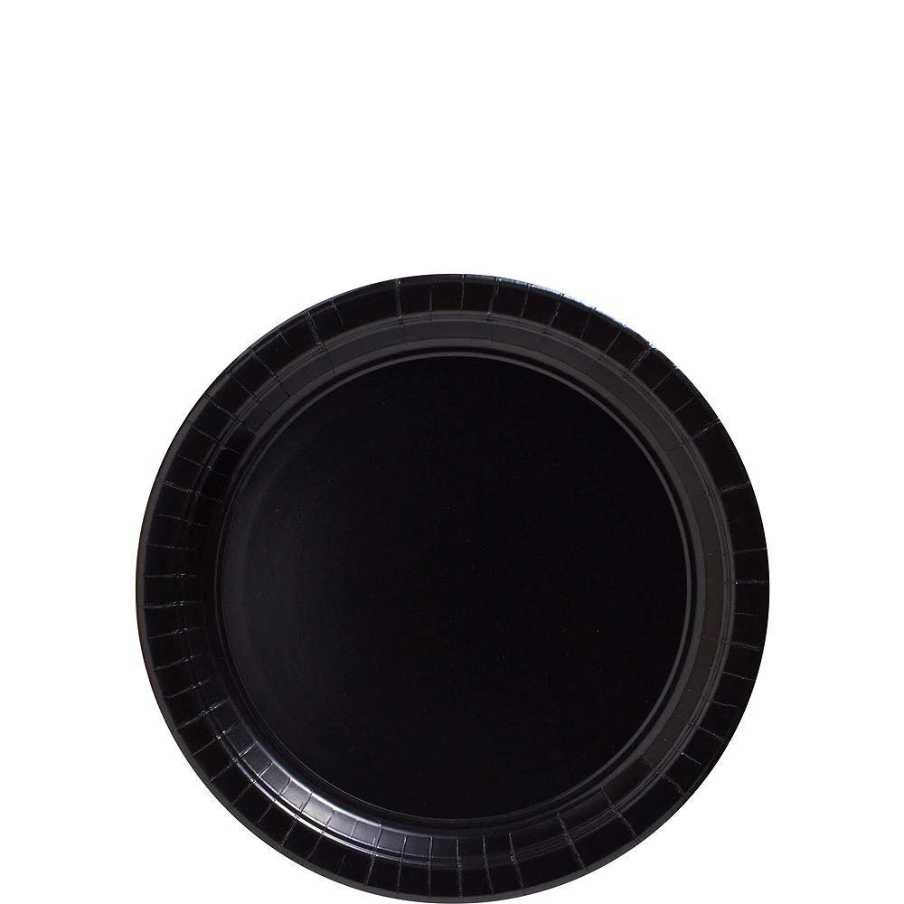 Eco-Friendly Black Disposable Plastic Dessert Plates 20ct for Weddings, Birthdays, Graduation & Special Occasions - Perfect for Party Decorations, Buffet Serving & Celebration Events