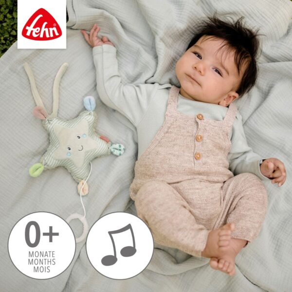 Fehn Mini Musical Starfish Toy - Ocean-Themed Baby Shower Gift & Nursery Decor for Newborns & Toddlers