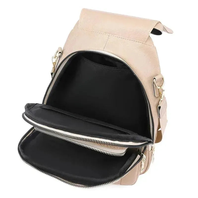 Waterproof Leather Women's Backpack - Stylish & Durable Travel Bag for Work, College & Outdoor Adventures