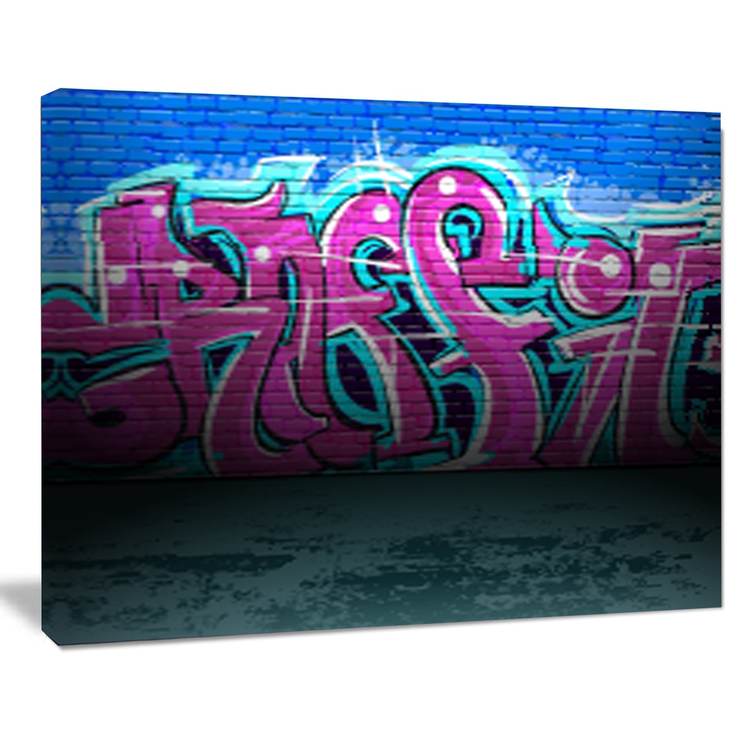 Vibrant Purple Graffiti Wall Street Art Canvas Print - Urban Decor for Living Room, Bedroom & Office