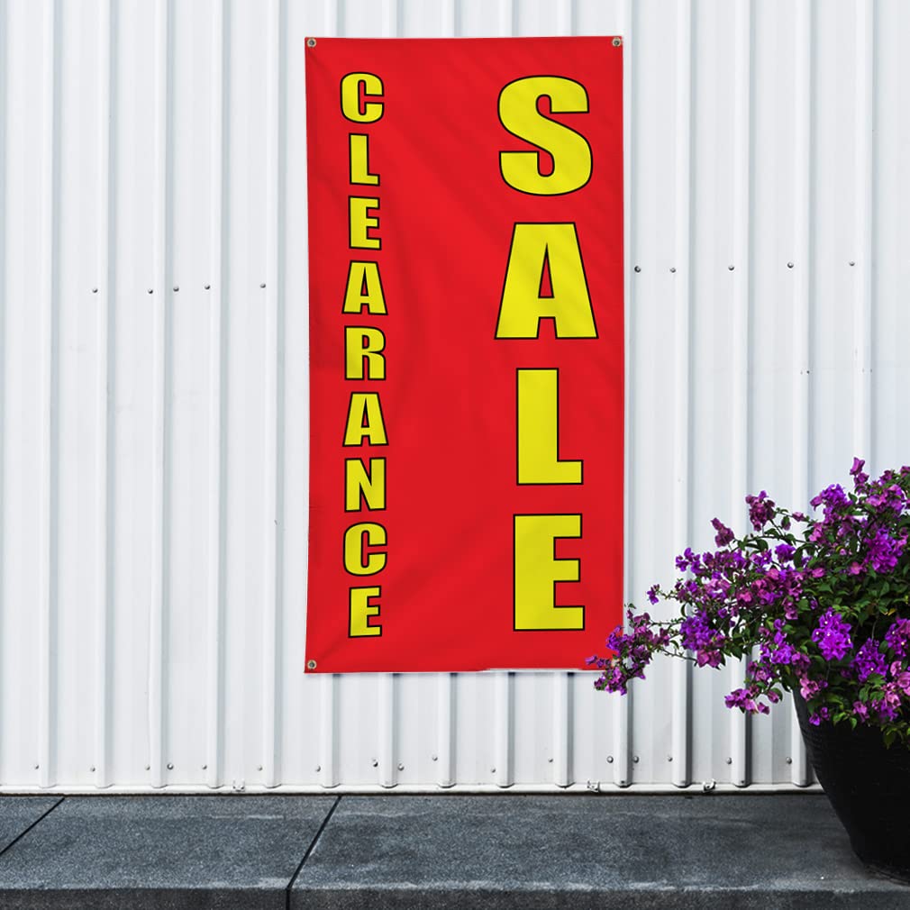 Vertical Vinyl Banner - Weatherproof Outdoor Business Sign with 8 Grommets (96x48 Inches) - Multiple Sizes Available for Industrial & Yard Use - Perfect for Sales Events, Grand Openings & Promotional Displays