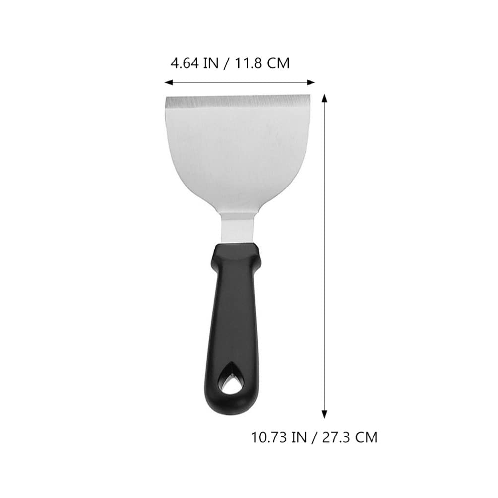 UPKOCH 2-Piece Stainless Steel Spatula Set - Metal Dough Scraper & Griddle Spatula with Ergonomic Plastic Handle for Pancakes, Pizza, Baking & Cooking - Perfect Kitchen Tools for Home Chefs & Bakers