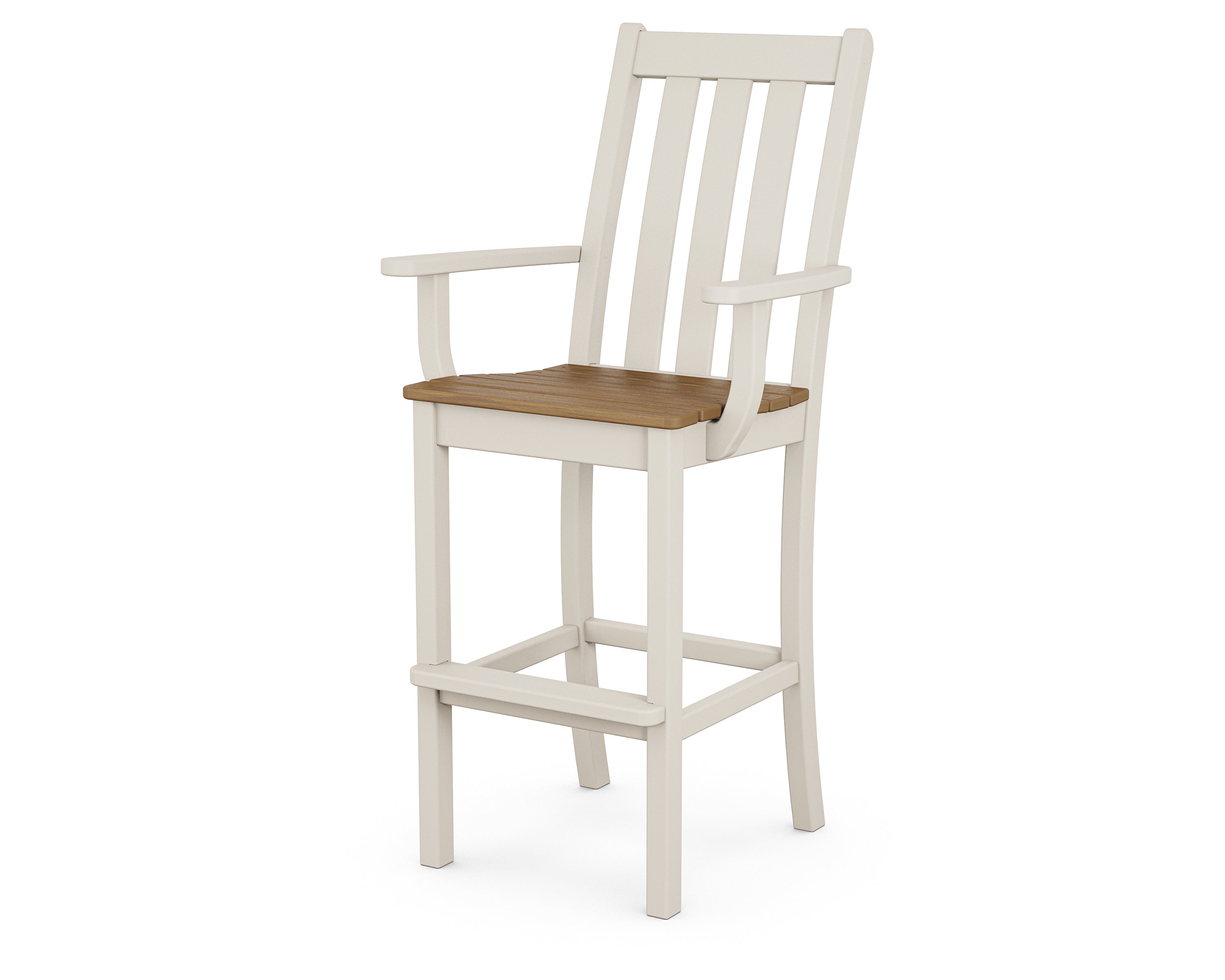 POLYWOOD Vineyard Bar Arm Chair - Outdoor Patio Dining Chair, Weather-Resistant & Durable - Perfect for Backyard, Deck, Poolside, and Restaurant Use