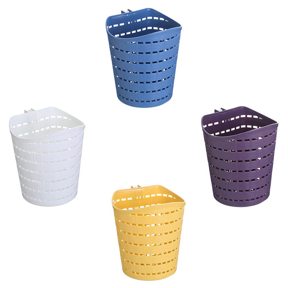 4-Piece Rotating Mesh Shower Caddy Set - Plastic Bathroom Storage Organizer with Knit Baskets for Bathroom, Kitchen & Home Organization | Perfect for Storing Toiletries, Cleaning Supplies & Small Household Items