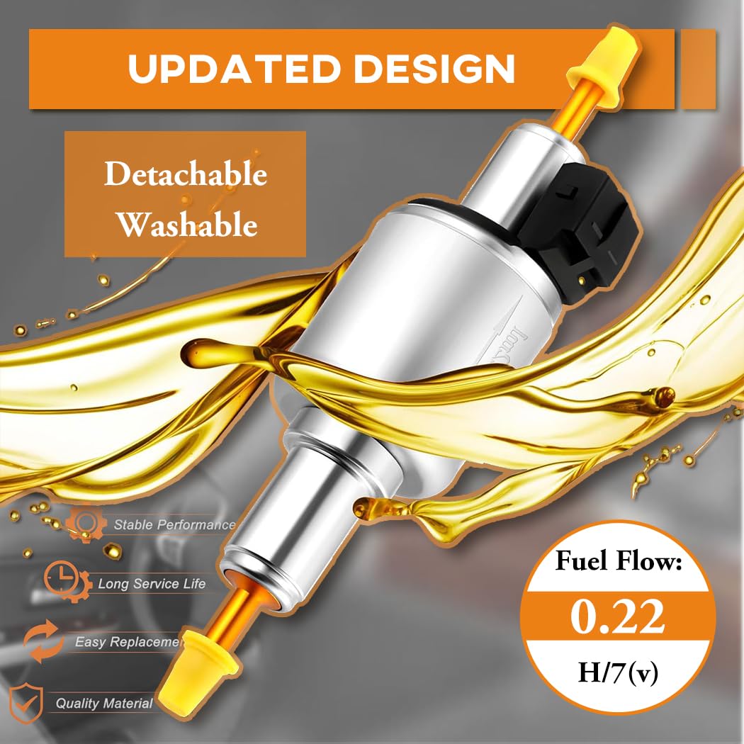 12V 22ML Diesel Heater Oil Fuel Pump - Compatible with Webasto & Eberspacher Parking Heaters (2KW 3KW 5KW 8KW) - Electric Fuel Pump for Air Heaters - Perfect for RV, Truck & Marine Heating Systems in Cold Weather
