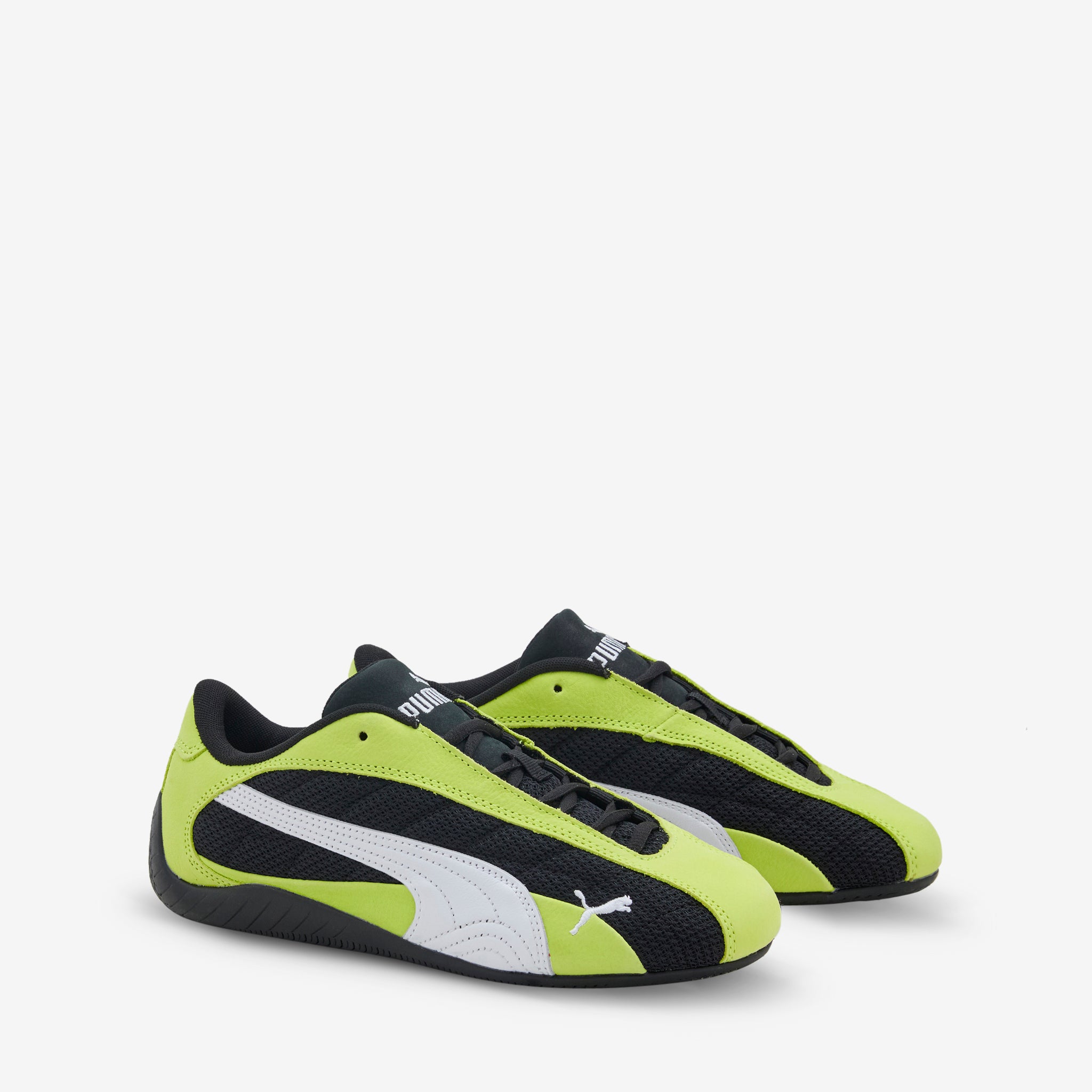 PUMA Speedcat Plus Lime Smash White Racing Shoes - Lightweight Driving Shoes for Men & Women - Perfect for Karting, Track Days & Casual Wear