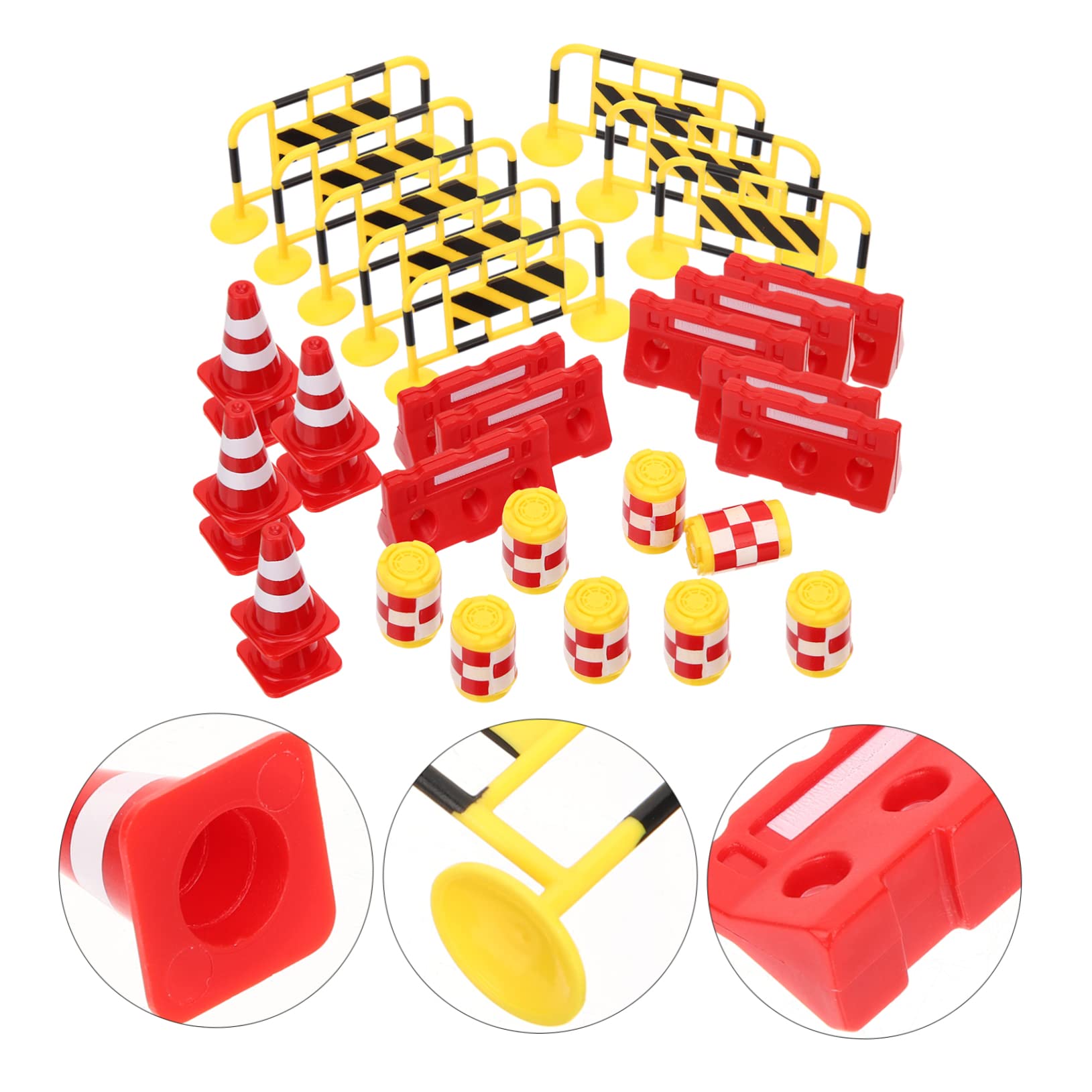 LABRIMP 32pcs Miniature Street Play Set - Kids Construction Toys with Traffic Signs & Road Decor for Sand Table, Landscape Ornaments & Educational Play | Perfect for Pretend Play, Diorama Making & Early Learning Activities