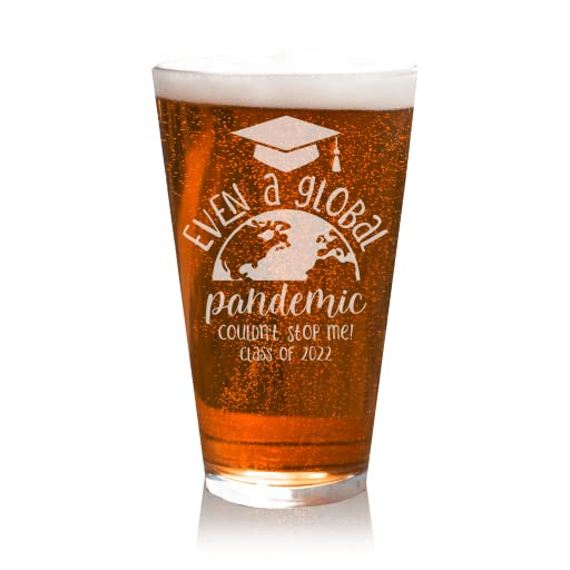 Class of 2022 Pint Glass - Funny Graduation Gift with Motivational Quote, 16oz Beer Glass for College Grads - Perfect for Celebrations, Parties & Home Decor