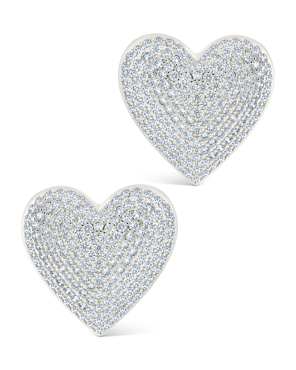 Sparkling Disco Heart CZ Stud Earrings for Women - Elegant Rhinestone Statement Jewelry for Parties, Date Nights & Special Occasions