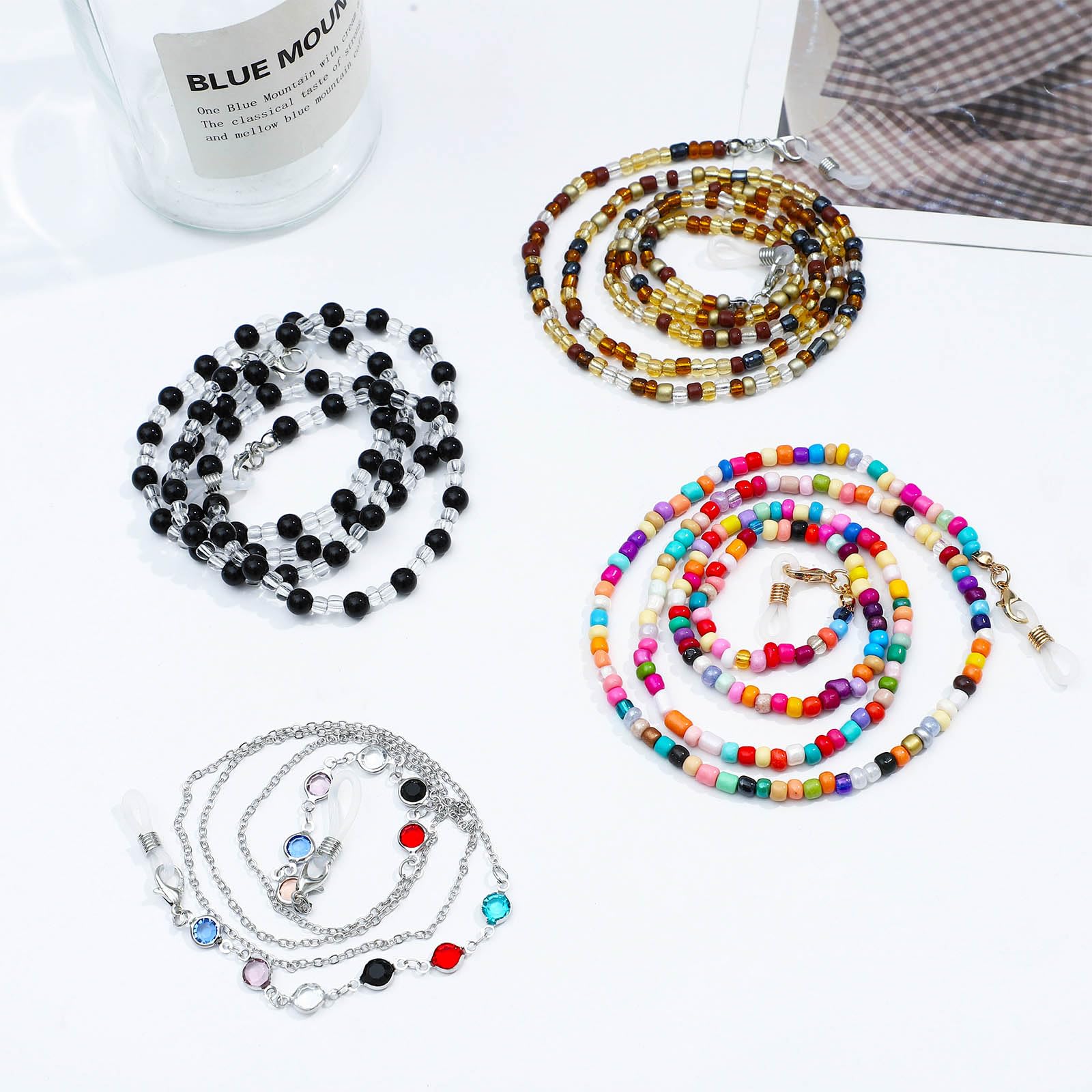 NEWITIN 11-Piece Eyeglass Chains for Women & Men - Stylish Sunglass Strap Holders, Glasses Necklace Lanyard for Reading & Fashion (Perfect for Work, Travel, and Outdoor Activities)
