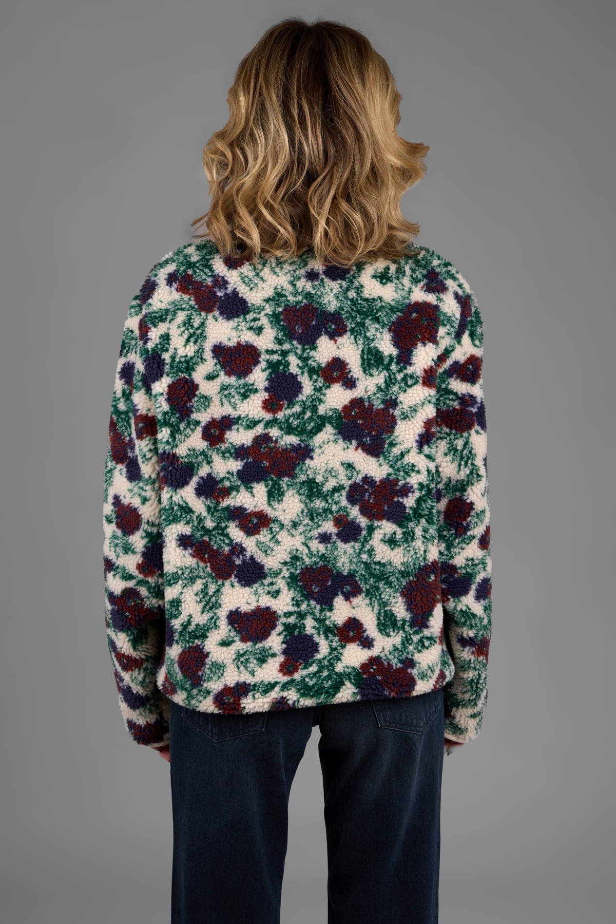Women's Floral Sherpa Jacket - Cozy Fleece Lined Winter Coat for Outdoor Activities, Hiking & Casual Wear