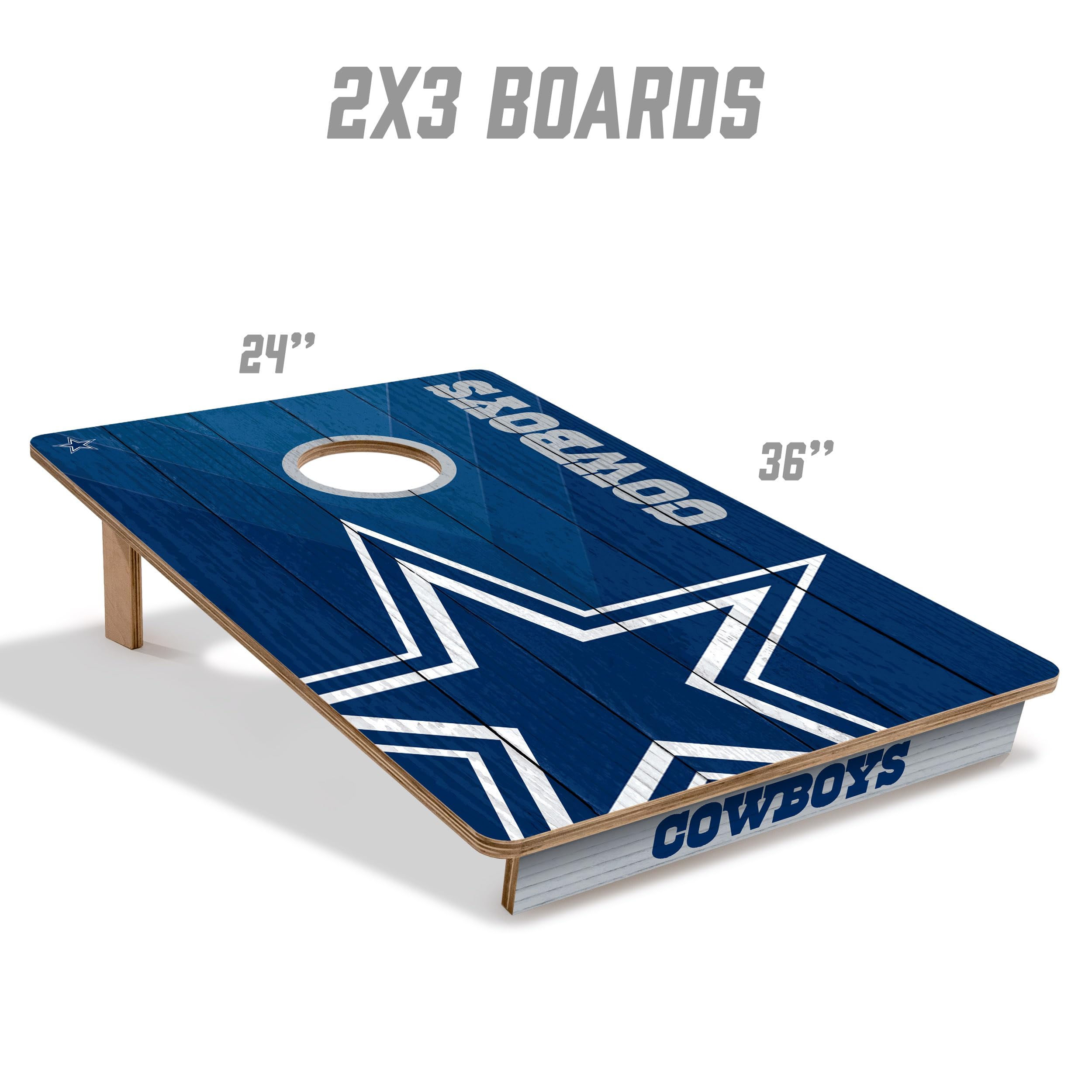 YouTheFan NFL 2’ x 3’ Wood Cornhole Game Set with Official Team Logo Bags - Premium Outdoor Tailgating & Backyard Party Game for Football Fans