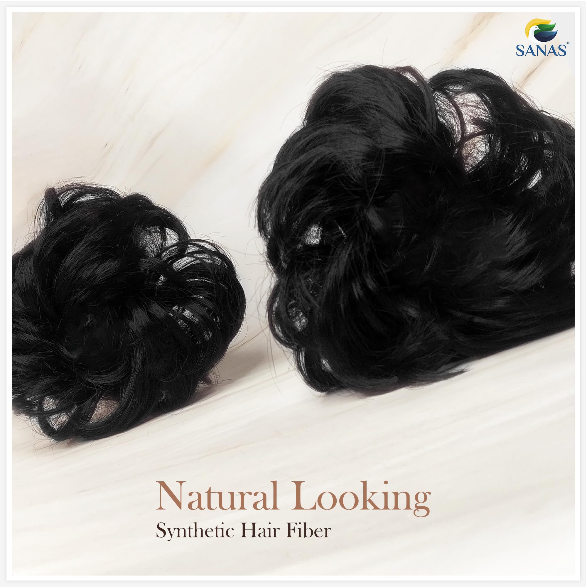 2Pcs Black Hair Bun Extensions for Women - Stylish Wedding Hair Accessories, Messy Bun Maker, Scrunchies & Juda Hair Bun for Bridal, Party & Everyday Use