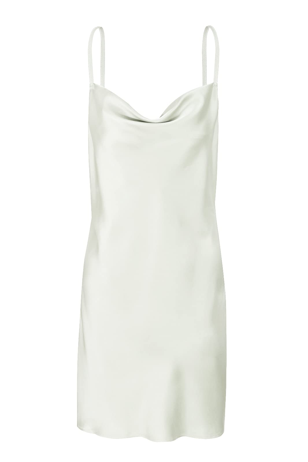Elegant Women's Satin Slip Dress with Cowl Neck & Spaghetti Straps - Perfect for Cocktail Parties, Beach Events & Evening Occasions