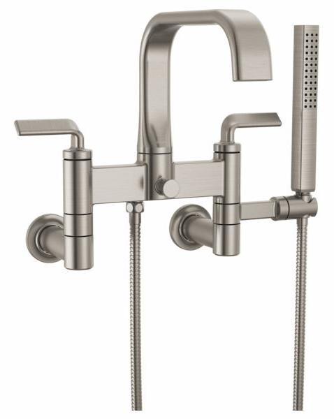 Allaria 2-Handle Tub Filler Trim Kit with Twist Lever Handles in Brilliance Luxe Nickel - T70367 NK Brizo | Bathroom Faucet for Freestanding Tubs & Modern Bathroom Decor (Body Assembly Sold Separately)