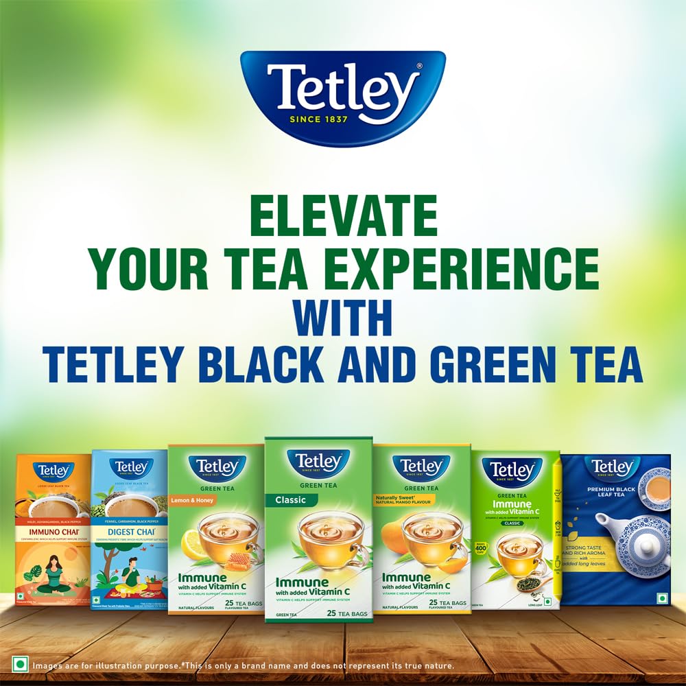 Tetley Elachi Flavor Tea Bags - 50 Count | Premium Cardamom Infused Black Tea | Perfect for Relaxation, Afternoon Tea & Gifting