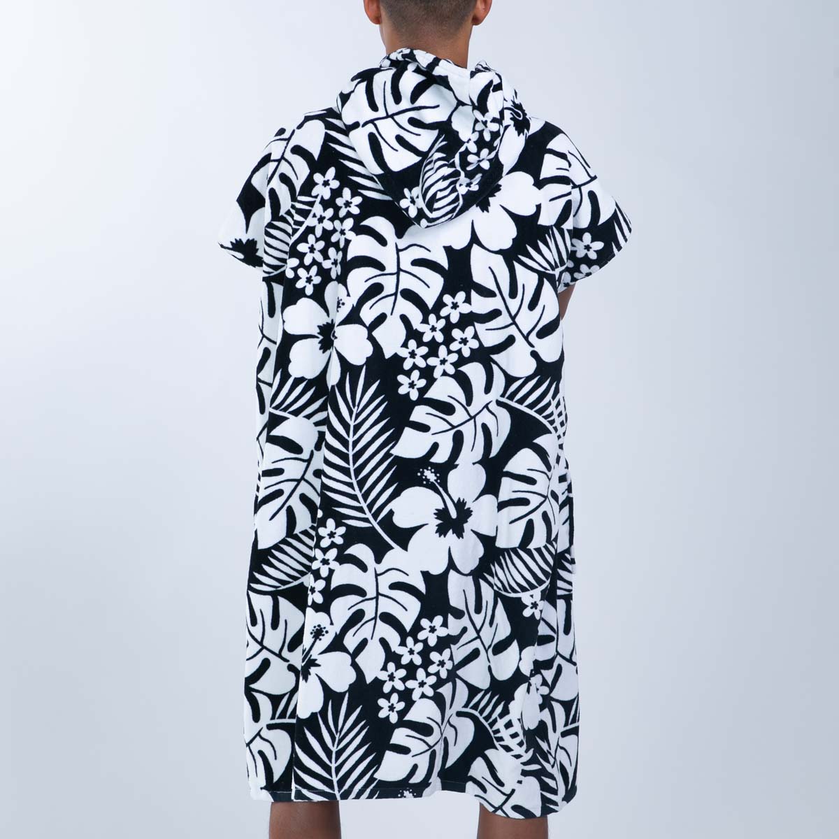 Waterproof Transition Poncho for Women - Floral Hibiscus Print Raincoat - Perfect for Outdoor Activities, Beach, and Travel