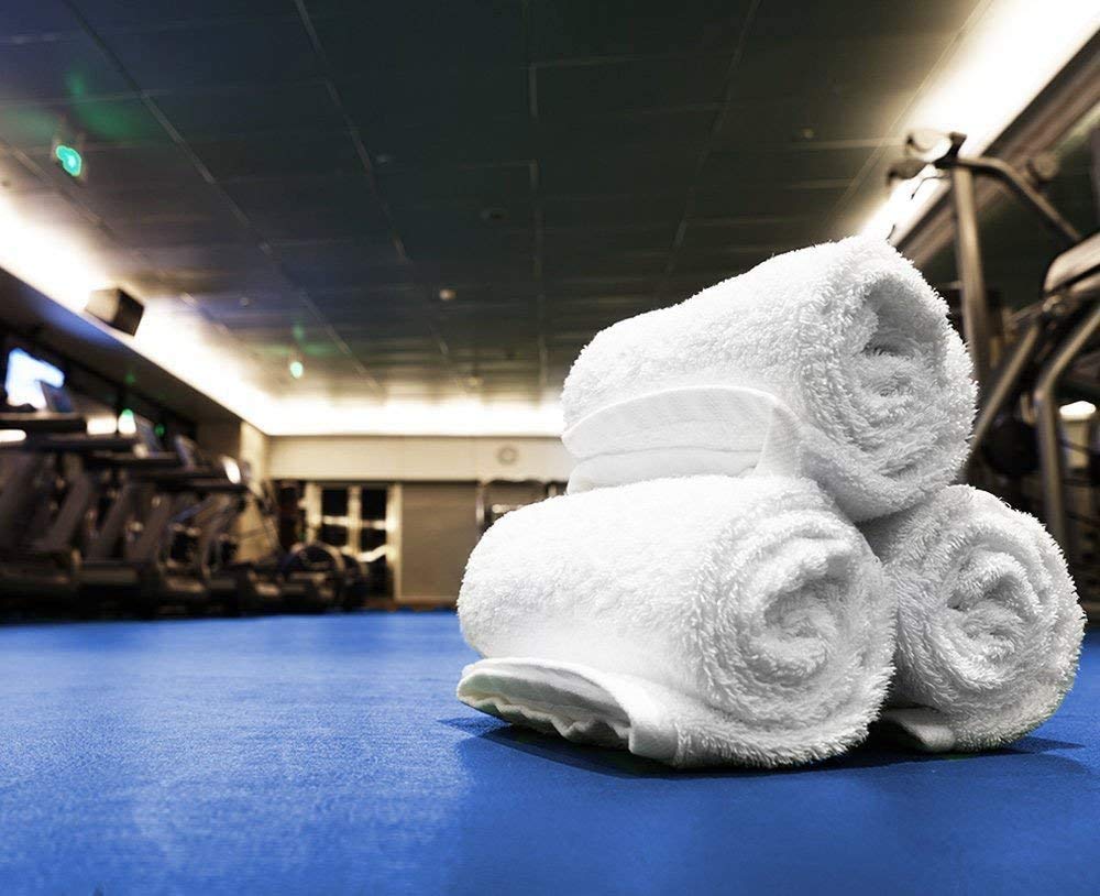 Simpli-Magic 79421 Commercial Grade Soft Plush Cotton Terry Towels - Bulk 60 Count (Pack of 4) - Premium White Bath Towels for Spa, Hotel & Gym Use