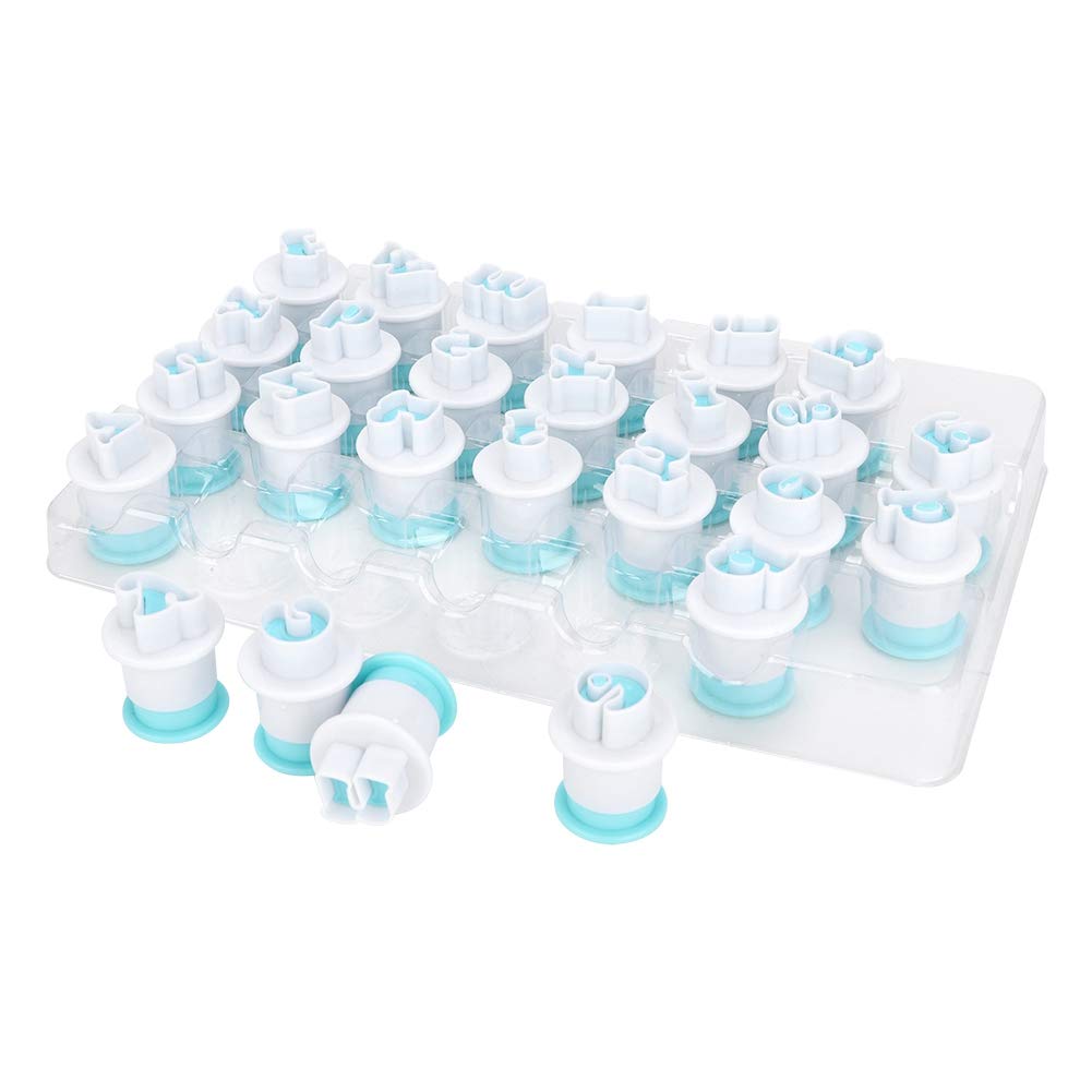 26PCS Alphabet Cookie Cutter Set - DIY Baking Molds for Biscuits, Fondant, and Cookies - Plastic Letter Cutters for Cake Decorating (White) - Perfect for Birthday Parties, Baby Showers, and Holiday Baking