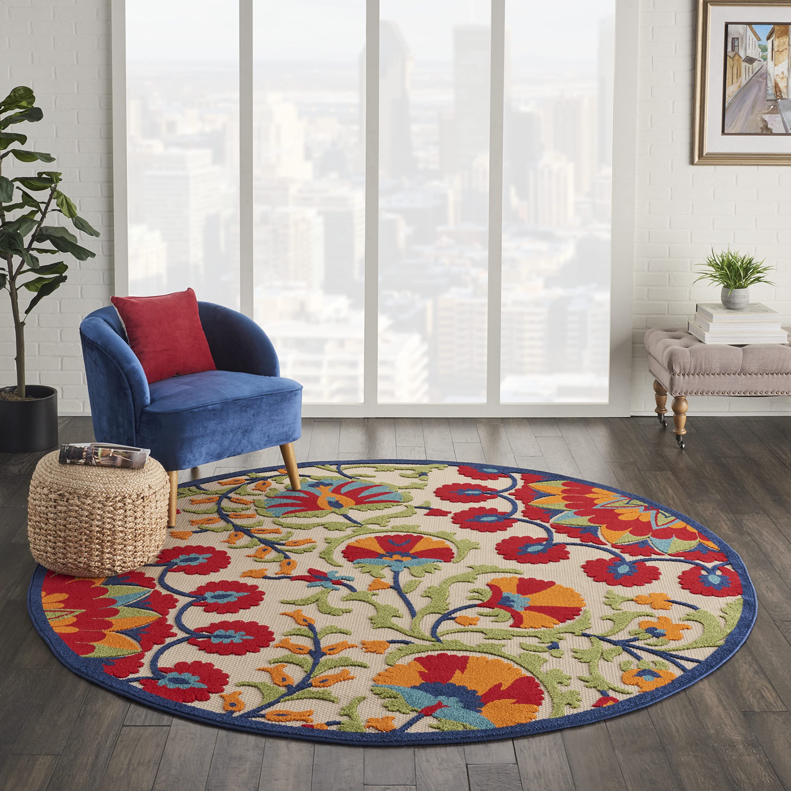 Nourison Aloha Indoor/Outdoor Round Area Rug - 7'10