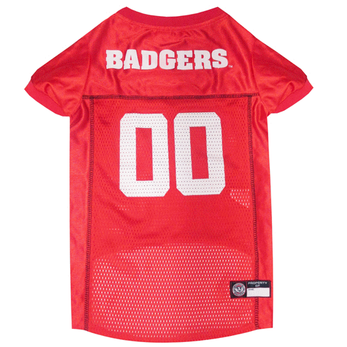 Pets First® Wisconsin Badgers Dog Jersey - Officially Licensed NCAA Team Apparel for Game Day & Pet Events