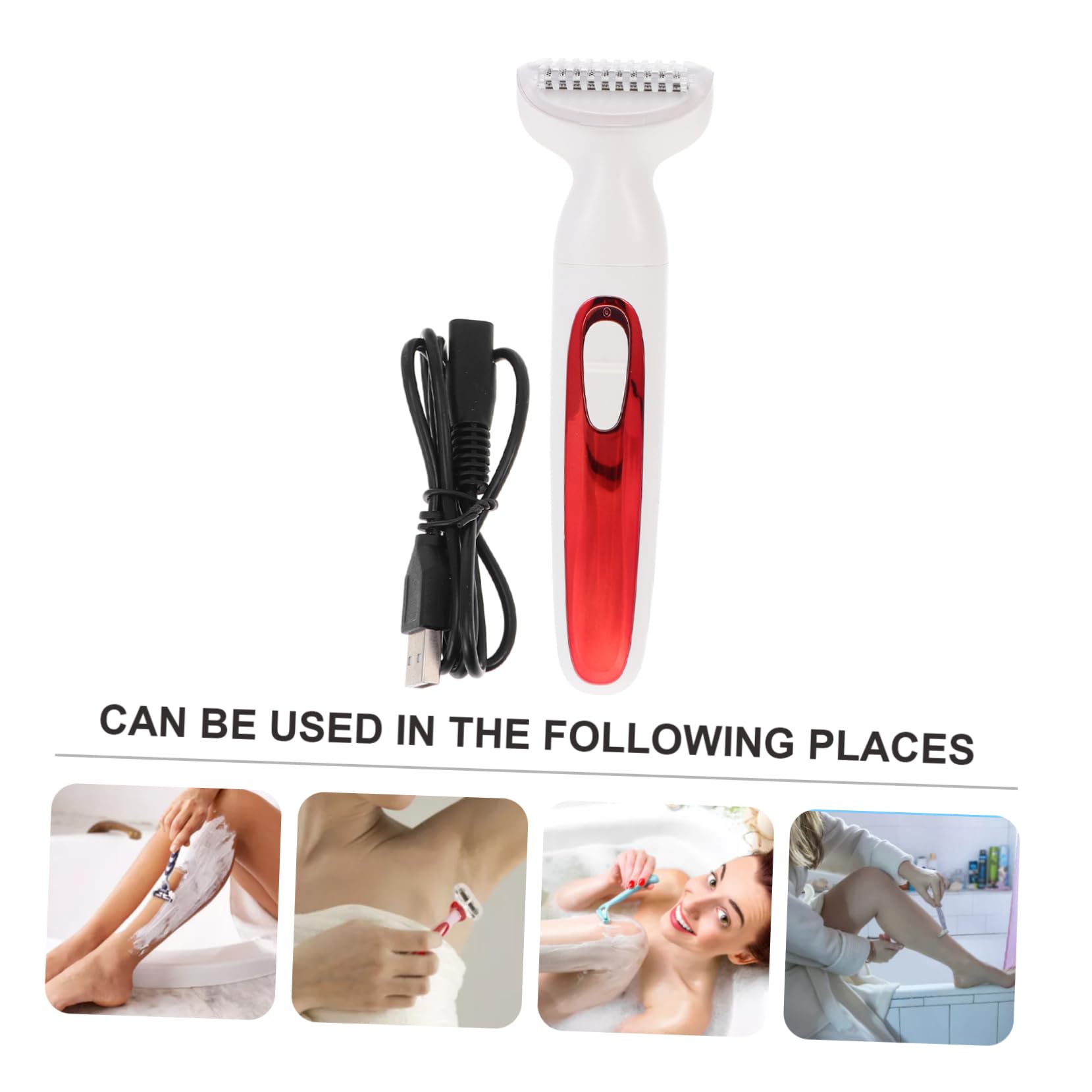 NOLITOY Electric Epilator & Body Shaver for Men - Rechargeable Hair Removal Device, Portable Electric Trimmer with Foot File - Perfect for Travel, Gym & Home Grooming (Red)