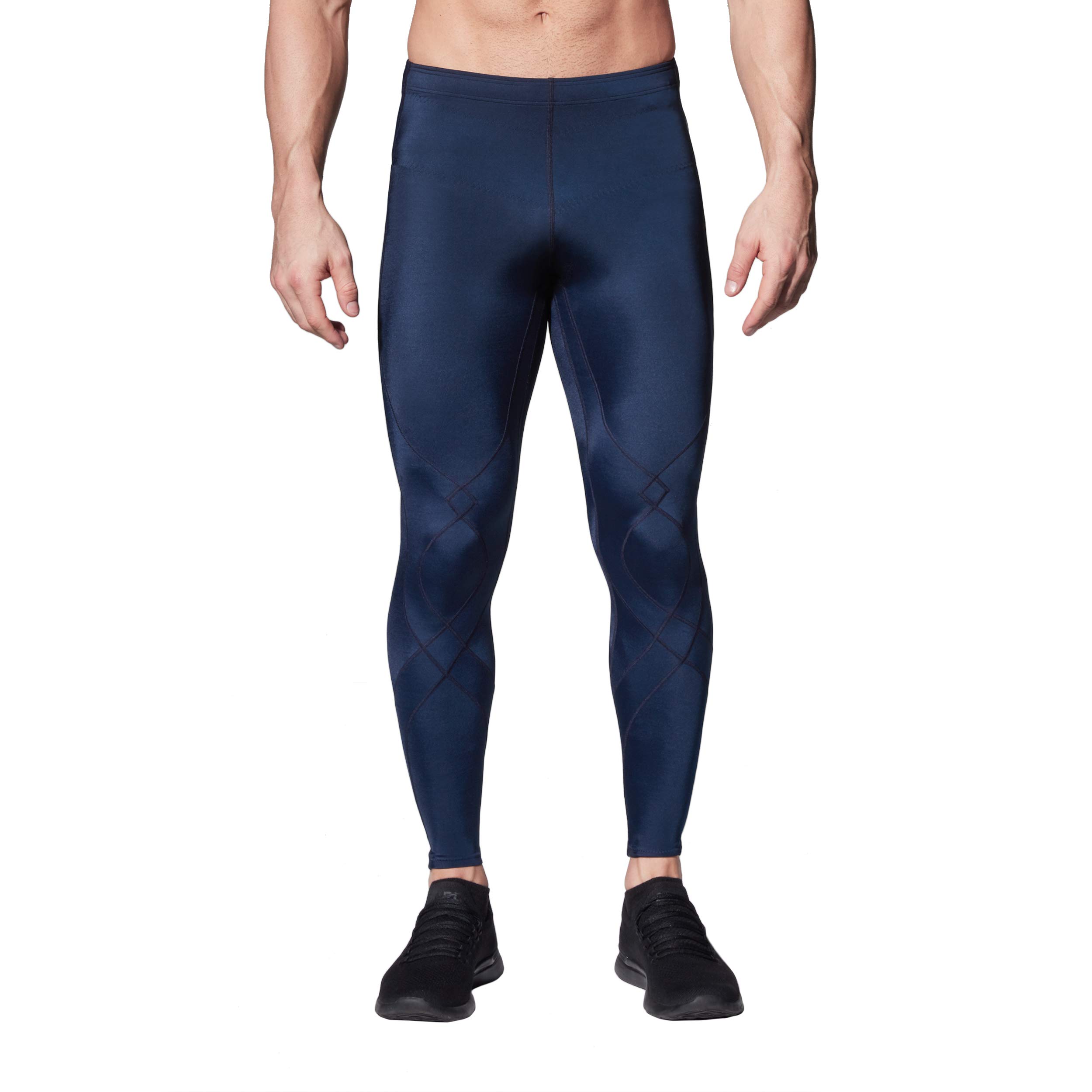CW-X Men's Stabilyx Joint Support Compression Tights - Running & Recovery Pants for Athletes with Knee Pain - Ideal for Marathon Training, Gym Workouts & Post-Exercise Muscle Recovery