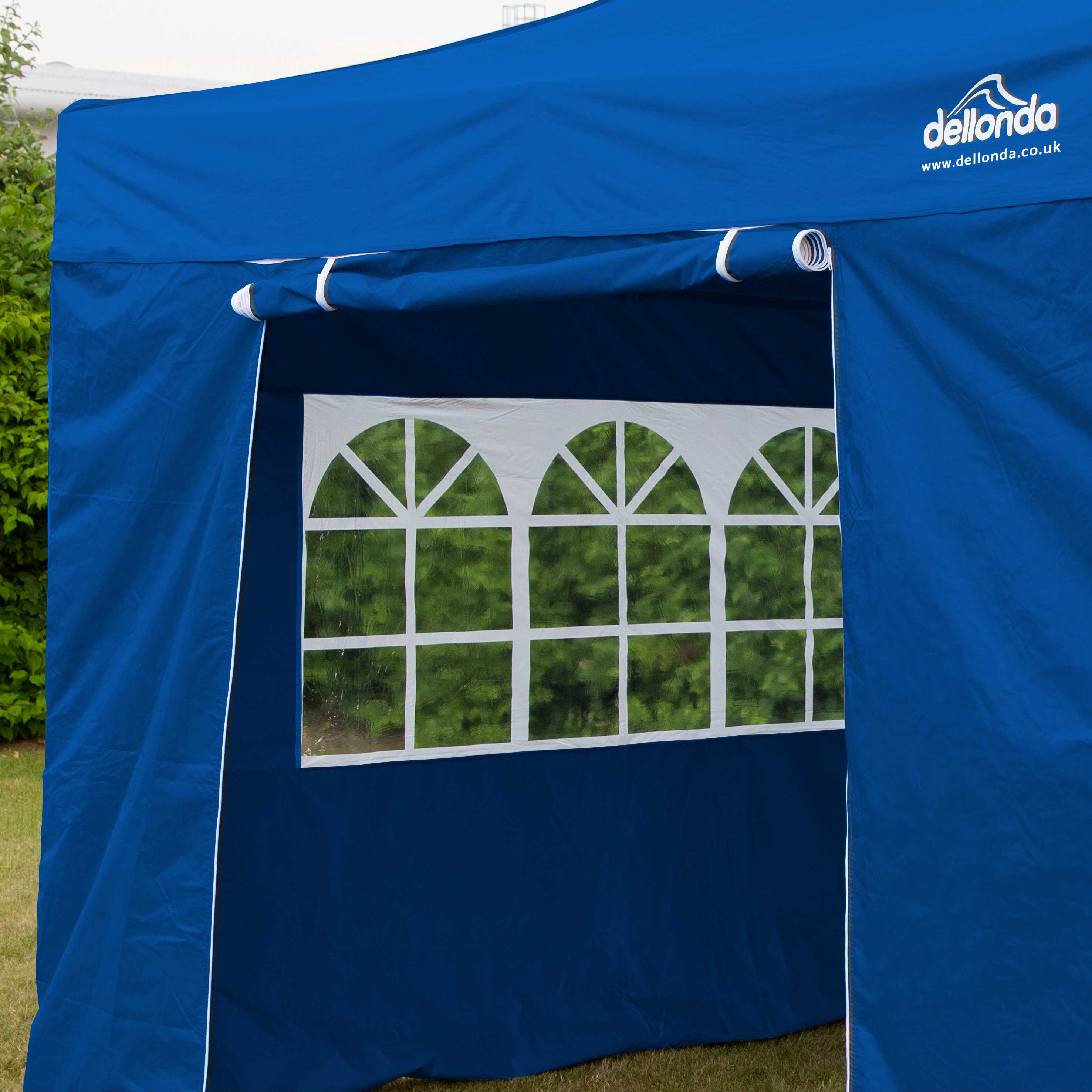 Premium 2x2m Pop Up Gazebo with Waterproof Side Walls, Carry Bag, Stakes & Weight Bags - Portable Outdoor Canopy for Camping, Beach, Picnics & Backyard Parties (Blue, DG161)