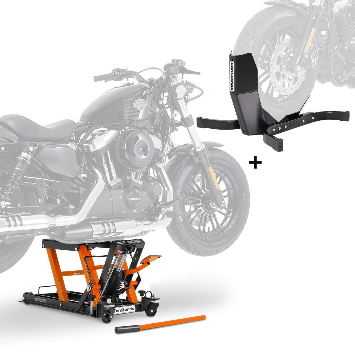 Honda Shadow VT 750/600 C Scissor Lift with Wheel Chock - Motorcycle Mid Lift Stand for Easy Maintenance & Tire Changes - Garage Workshop & DIY Repair Tool