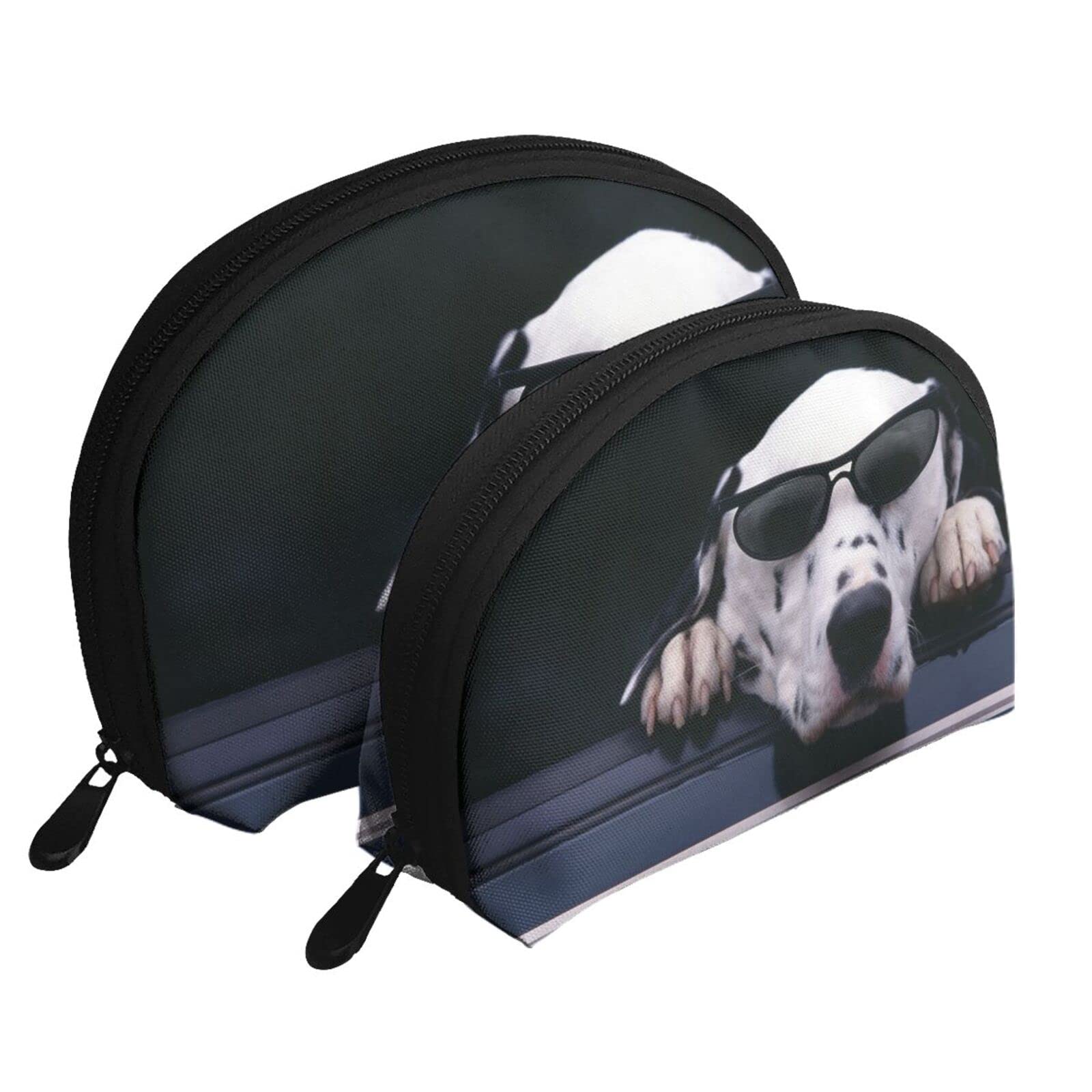 OTRAHCSD 2-Pack Dalmatian Print Makeup Bags for Women - Waterproof Cosmetic & Toiletry Organizer with Zipper - Perfect for Travel, Gym, and Daily Essentials Storage