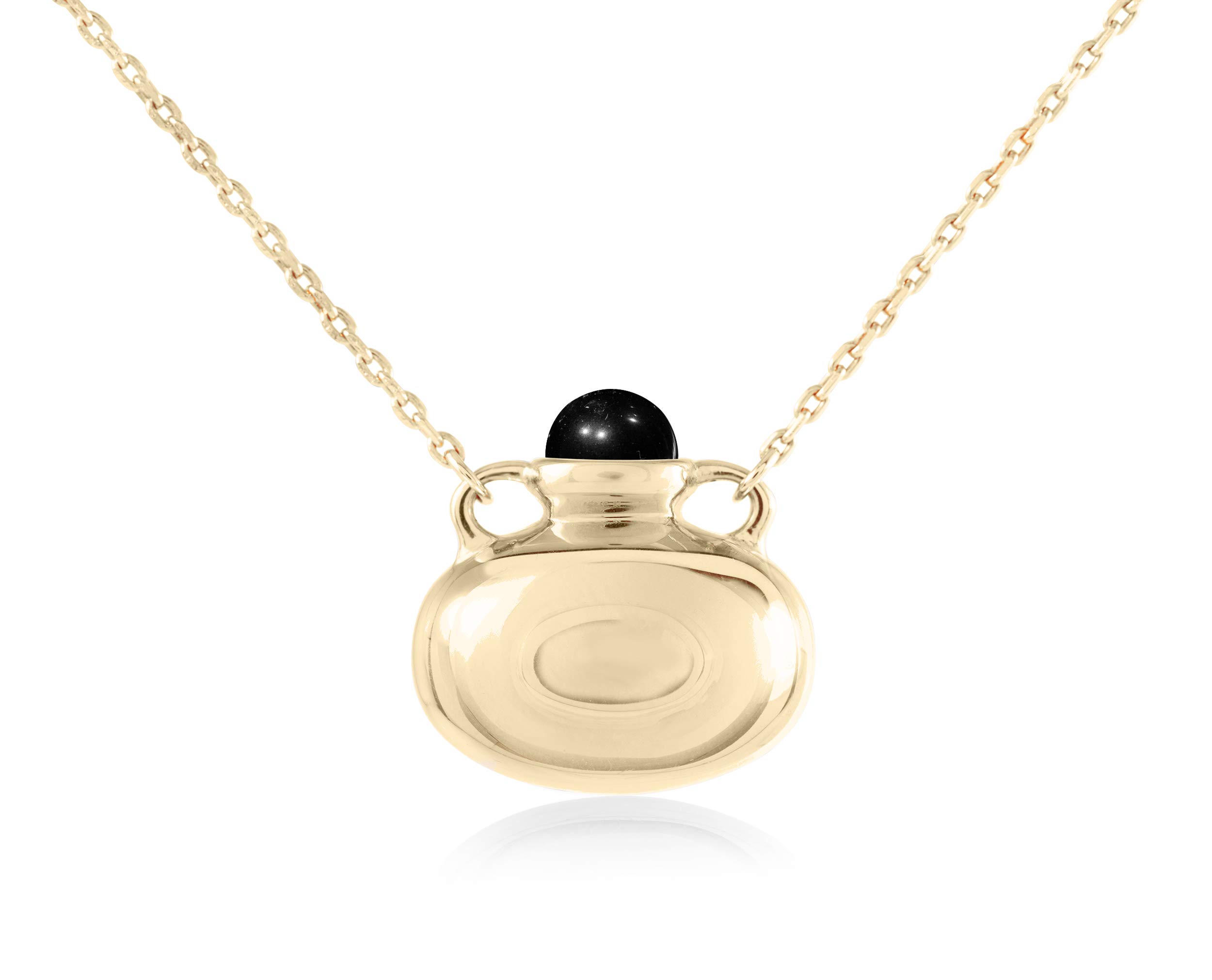 Personalized Engraved Black Tourmaline Necklace - Gold Tone Protection Amulet & Amphora Vessel Pendant for Women | Spiritual Jewelry Gift for Birthday, Meditation & Energy Healing