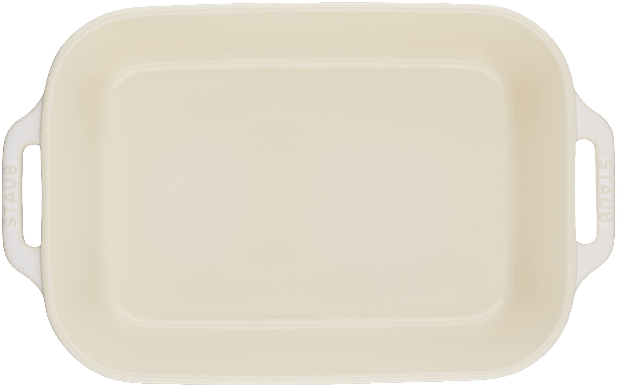 Staub 40511-887 Rectangular Ceramic Gratin Dish - Ivory, 13.4 x 9.4 inches (34 x 24 cm) - Oven & Microwave Safe - Perfect for Baking, Roasting & Serving Casseroles, Lasagna & Desserts