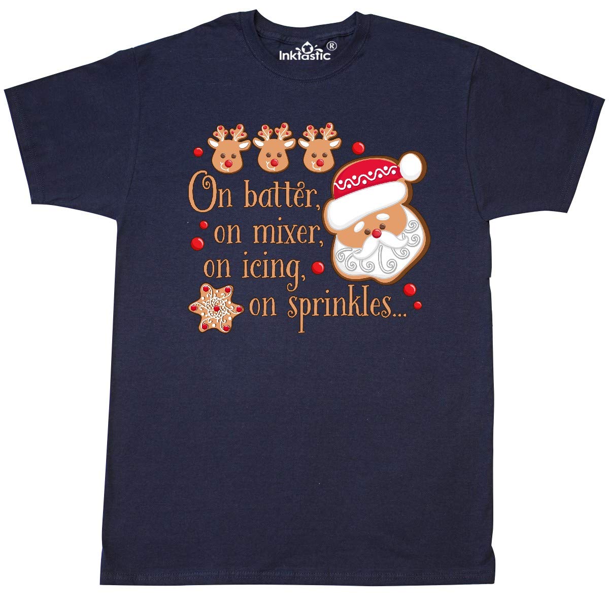 Batter Mixer Icing Sprinkles Christmas Cookies T-Shirt | Fun Holiday Baking Graphic Tee | Perfect for Christmas Parties & Cookie Decorating