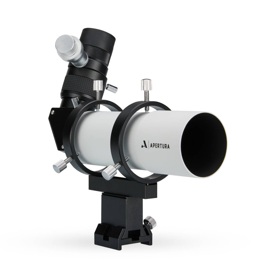 10x50 Right Angle Finder Scope with Illuminated Reticle Eyepiece - White 50RAF W - Perfect for Astronomy, Hunting & Long-Range Observation