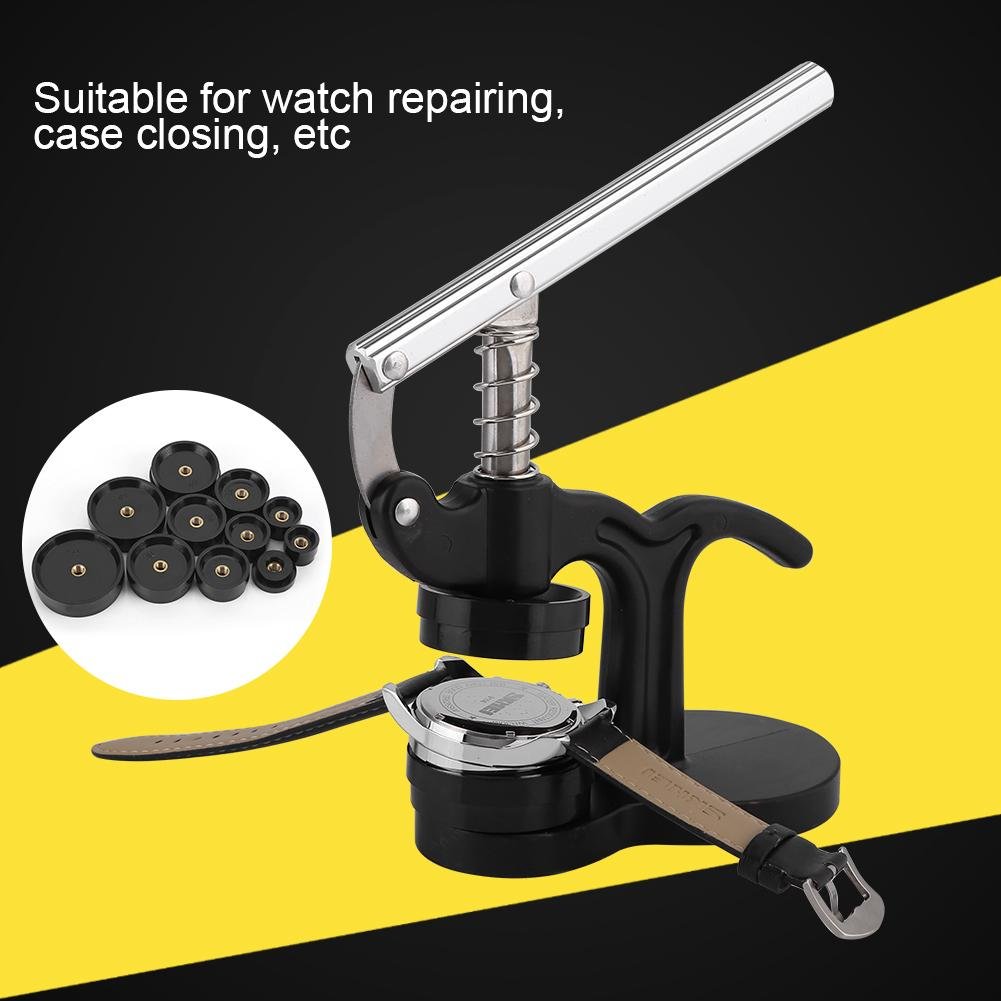 GOTOTOP Watch Press Set with 12 Dies - Professional Watch Back Case Cover Press Closer Tool for Watch Repair & Maintenance | Ideal for Watchmakers, Jewelers & DIY Enthusiasts