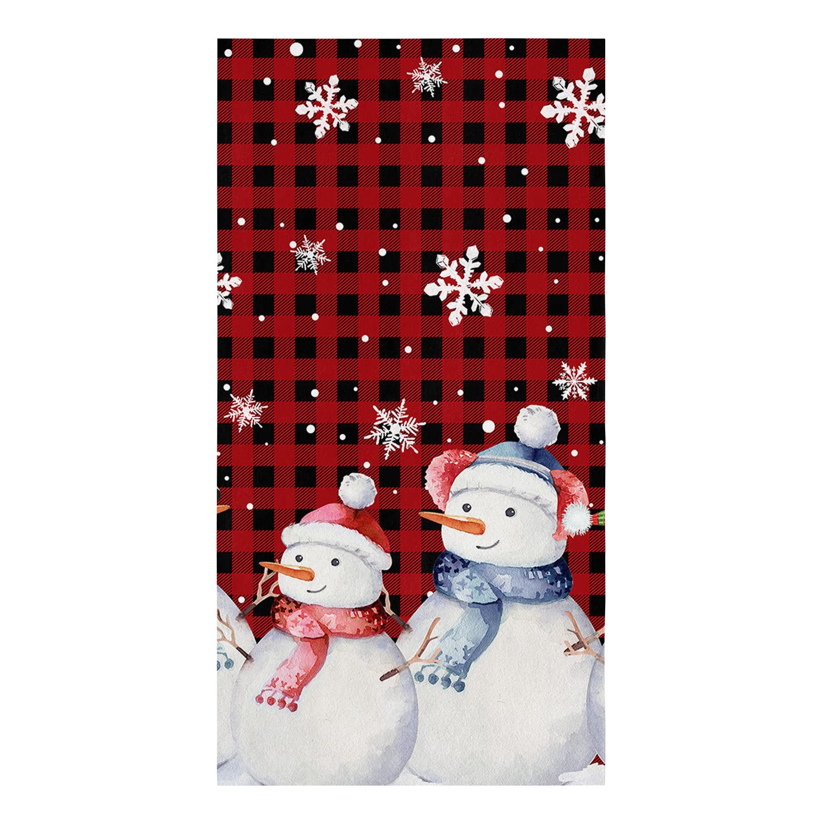 Christmas Kitchen Towels - 6-Pack Absorbent Dish Towels for Holiday Decor, Buffalo Plaid Check Red Black Xmas Snowman Winter Snowflake Farmhouse Kitchen Hand Towels/Tea Towels/Bar Towels 18