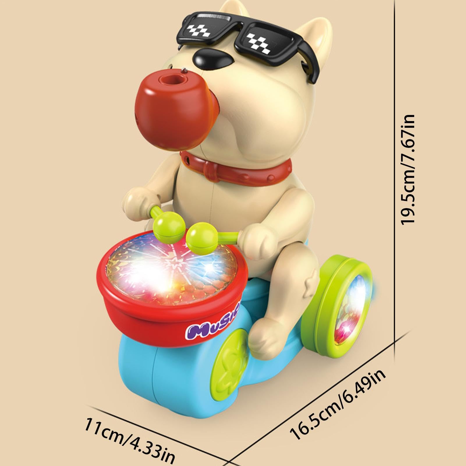 Drumming Dog Toy for Kids - Interactive Musical Light-Up Train Toy for Early Education & Fun Play | Perfect for Girls, Boys & Toddlers | Great for Birthday Gifts, Classroom Activities & Family Bonding Time
