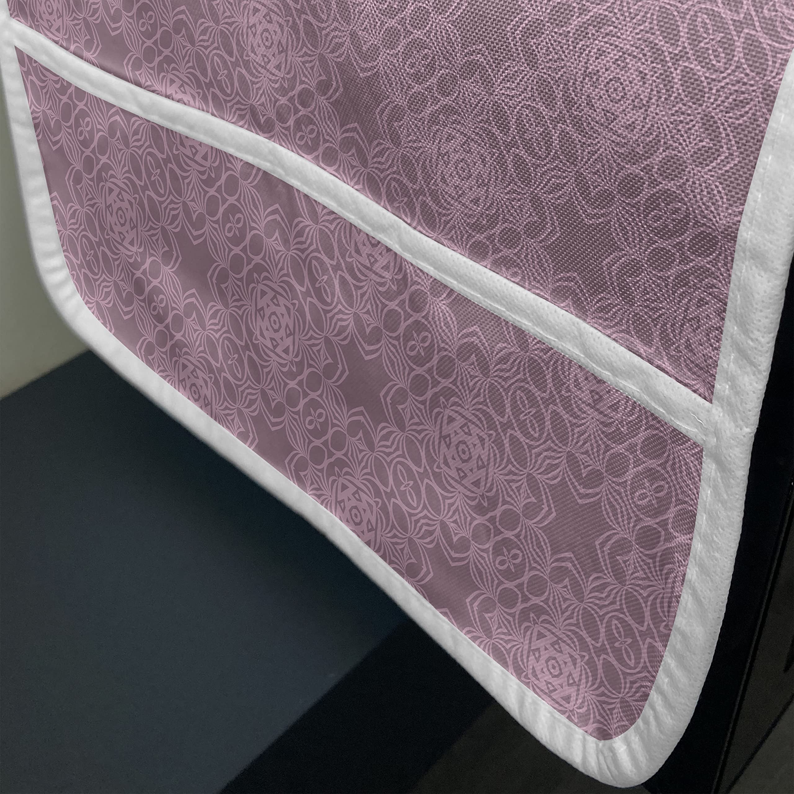 Ambesonne Oriental Microwave Oven Cover - Waterproof Damask Floral Design Kitchen Organizer with Pockets, 36