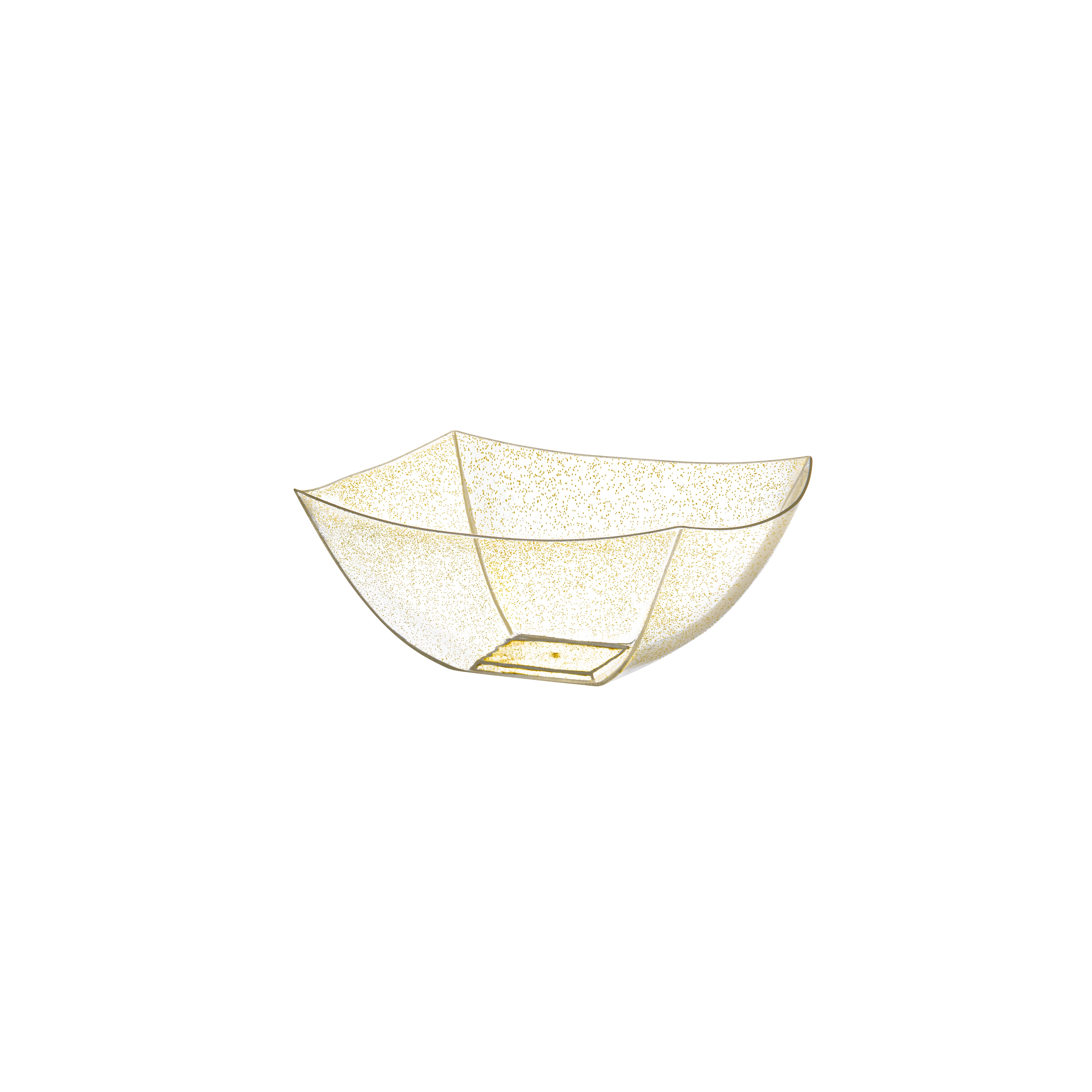 Square Gold Glitter Serving Bowls - Set of 4 - Elegant Party Dishes for Candy, Snacks, Desserts at Weddings, Birthdays & Holiday Gatherings