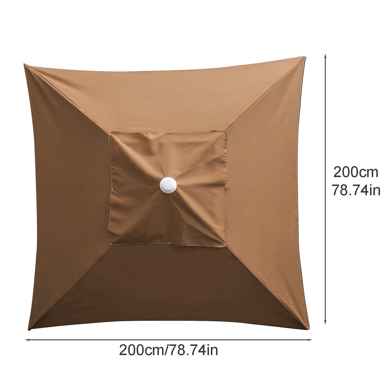 6.5x6.5ft Square Patio Umbrella Canopy Replacement - Grey for Outdoor Dining