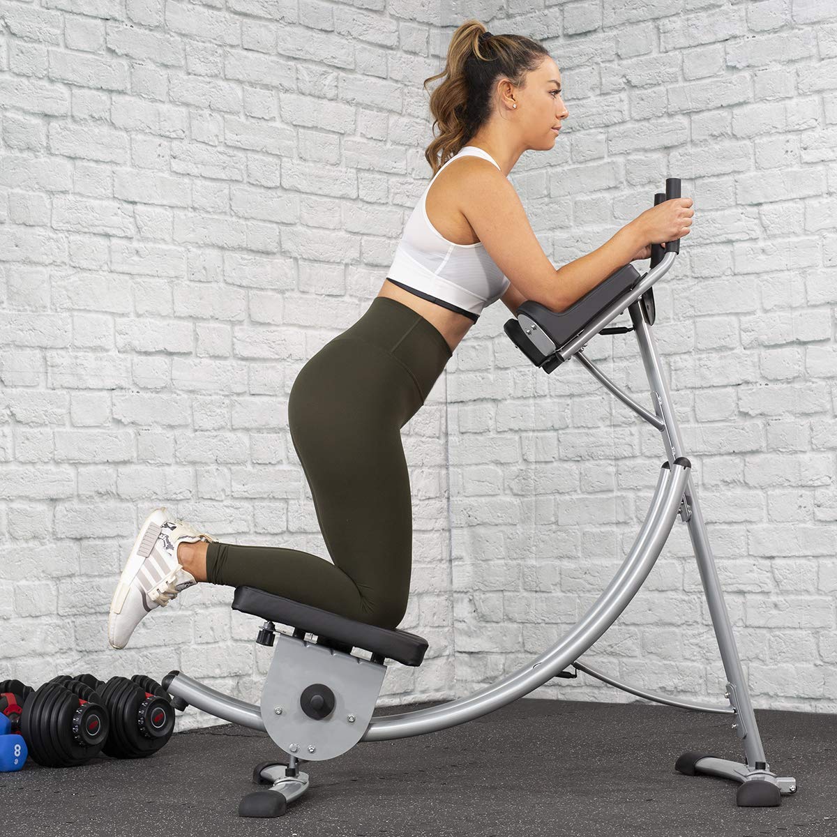 XtremepowerUS Ab Machine - Abdominal Workout Equipment for Core Strength, Home Gym Fitness, Silver/Black - Perfect for Home Workouts & Toning Abs