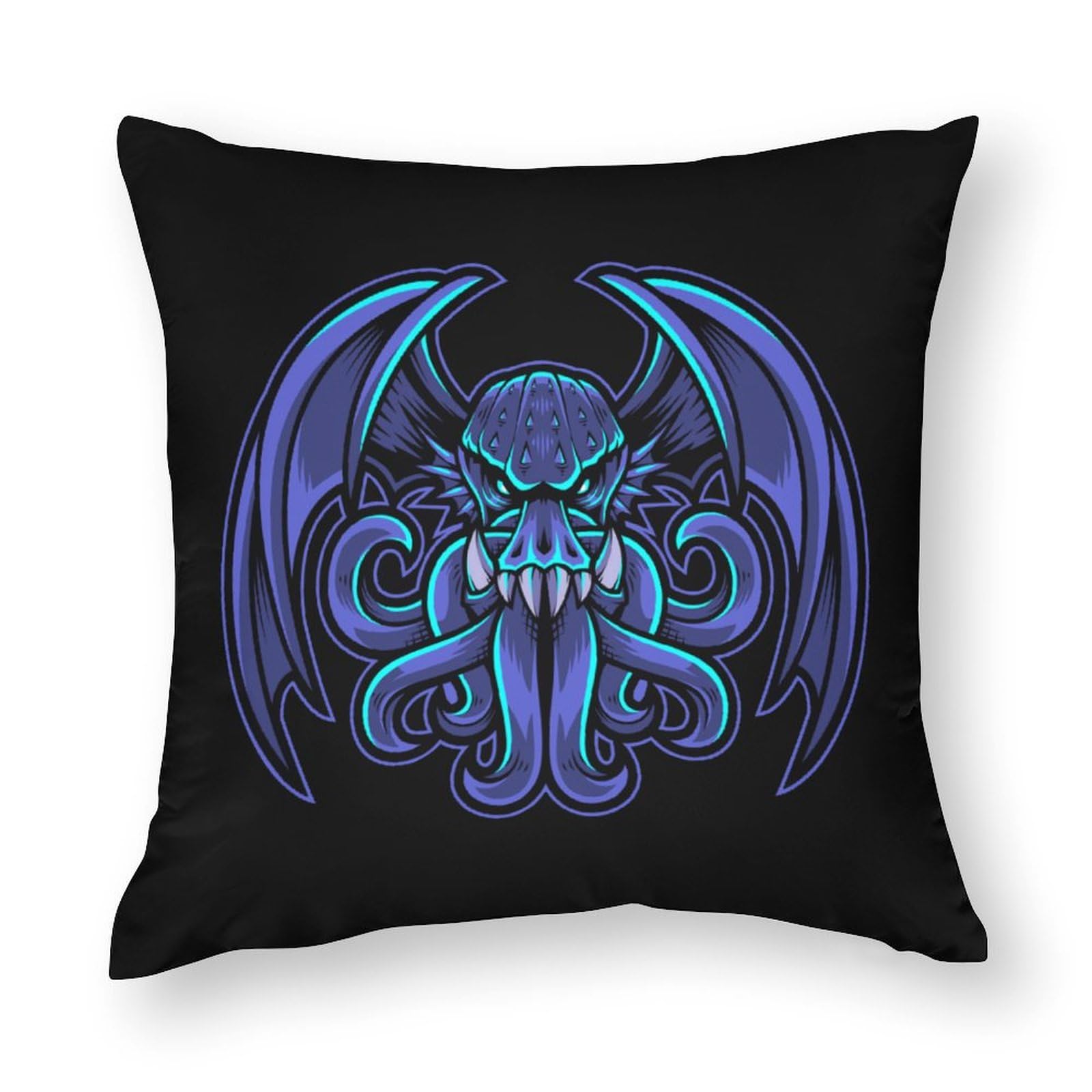 Cthulhu Esports Mascot Polyester Pillow Cover - Soft & Smooth 17x17 Inch Cushion Case for Sofa, Bed, Gaming Chair - Perfect for Gamers, Anime Fans & Home Decor